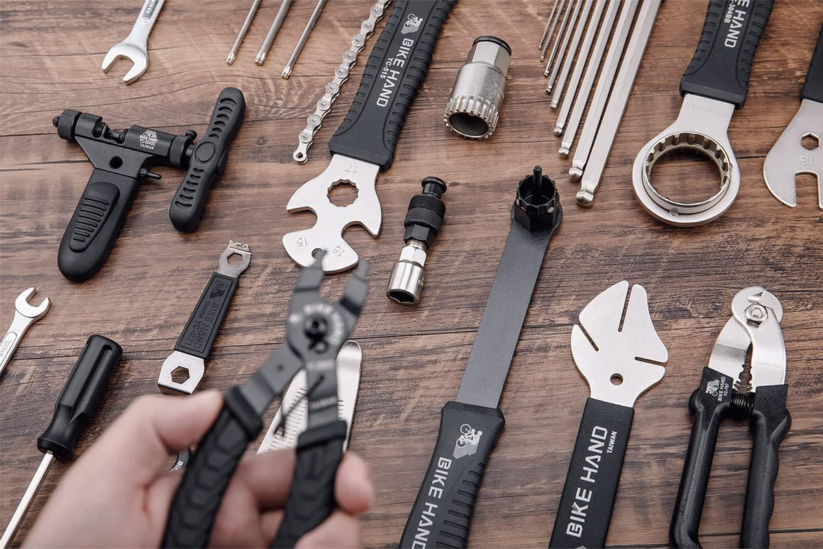 34-Piece Carbon Steel Bike Repair Tool Kit With Tool Box - YC-758