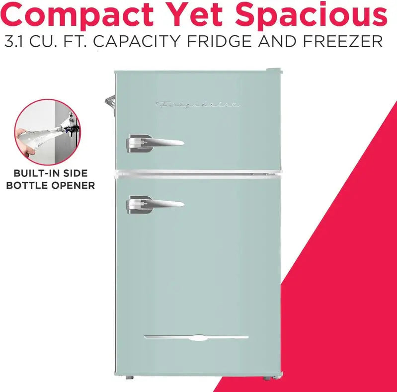 Frigidaire Retro Compact 2-Door Refrigerator With Freezer Compartment And Bottle Opener - 3.2 Cu. Ft