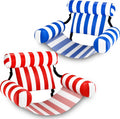 Pool Wave 2-Pack Inflatable Pool Lounge Chairs, 26 in x 18 in x 29 in - Blue + Red