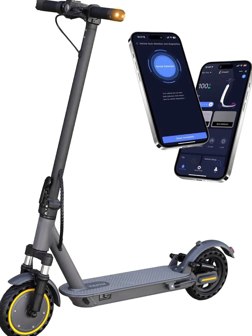 Electric Scooter 10 Inch Solid Tires, 500W, Dual Suspension