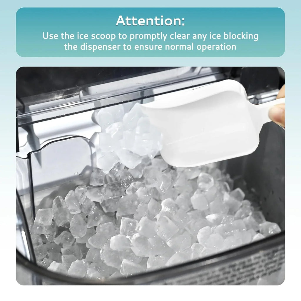 Euhomy Countertop Nugget Ice Maker, 35 Pounds/24-Hour, 1.1L, Stainless Steel, Silver - 11.02in D x 9.06in W x 12.6in H