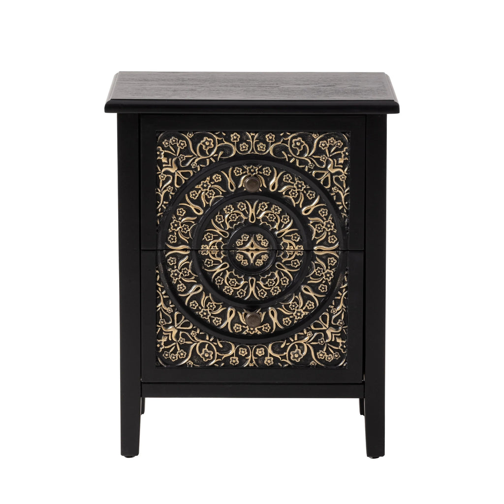 Farmhouse Fully Assembled Nightstand With 2 Drawers