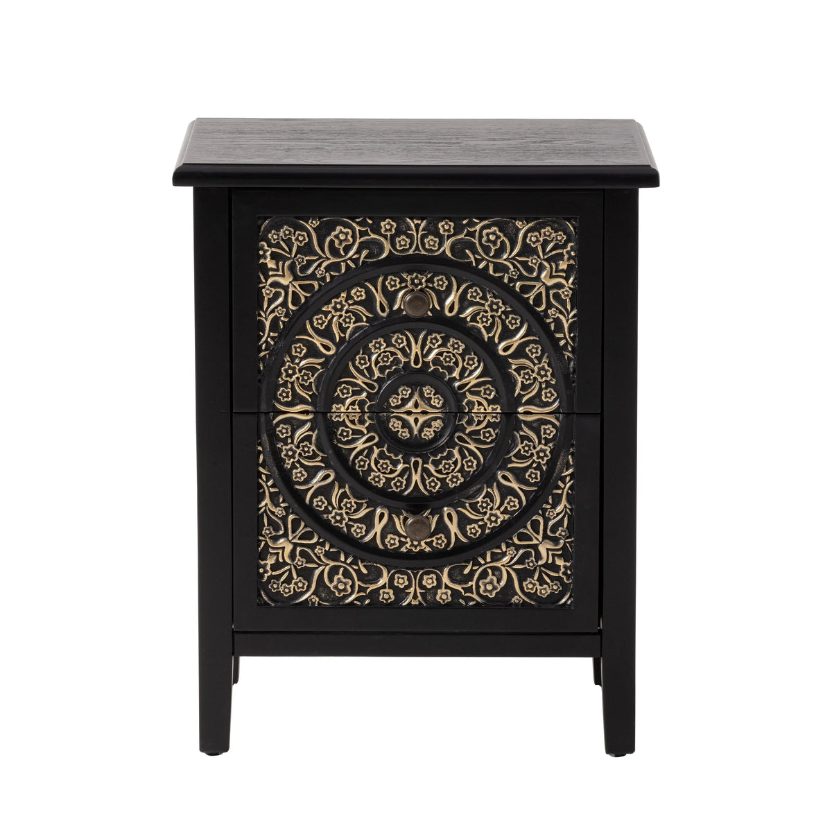 Farmhouse Fully Assembled Nightstand With 2 Drawers