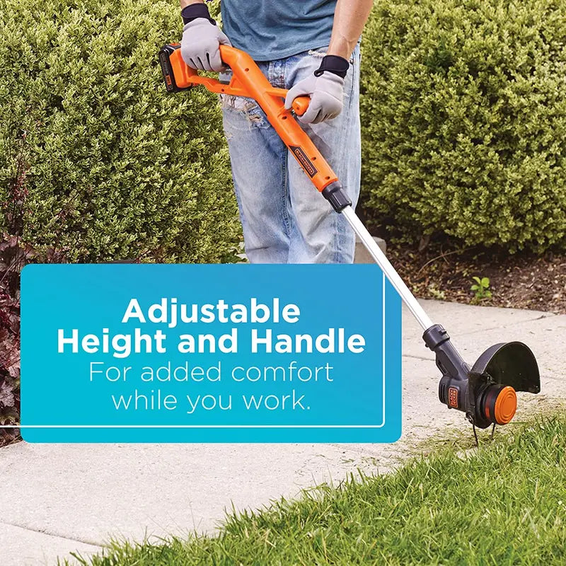 BLACK+DECKER 20V MAX Cordless 10-Inch Trimmer/Edger Kit With AFS And Adjustable Height - LST200