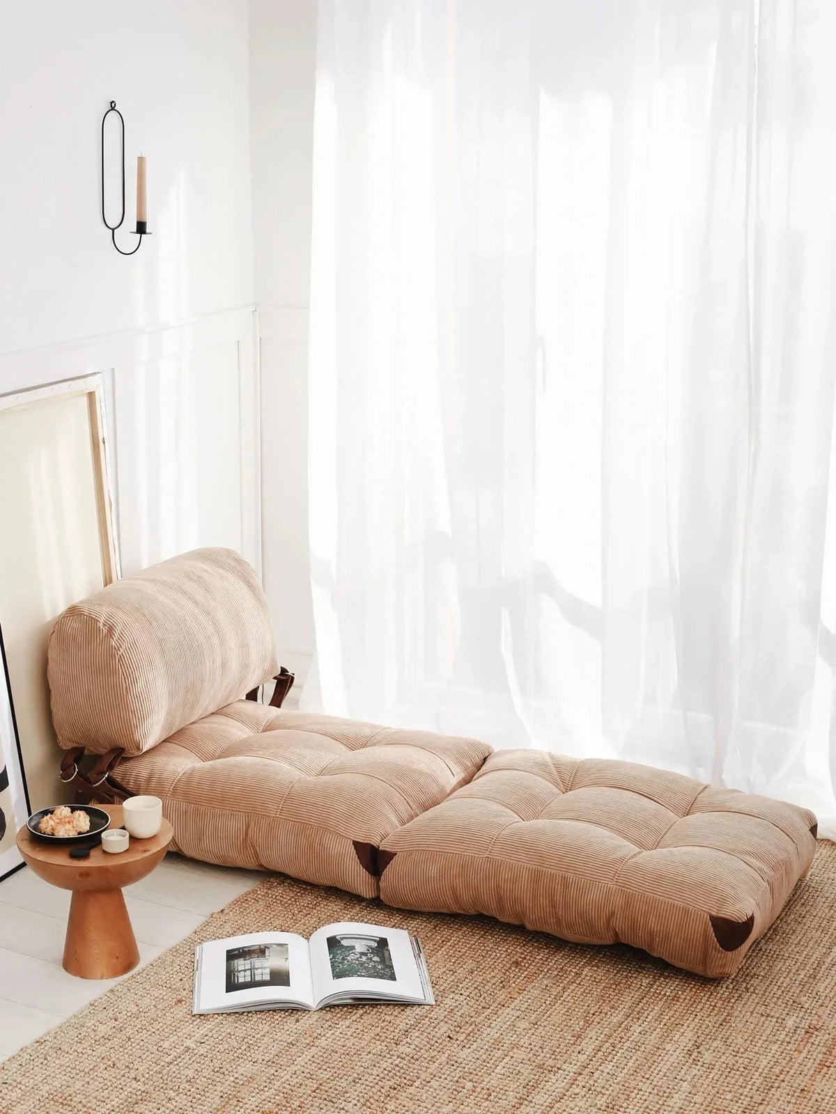 Atelier Del Sofa 1-Seat Sofa Bed, Camel, 80 cm x 70 cm x 60 cm - Fold Kadife