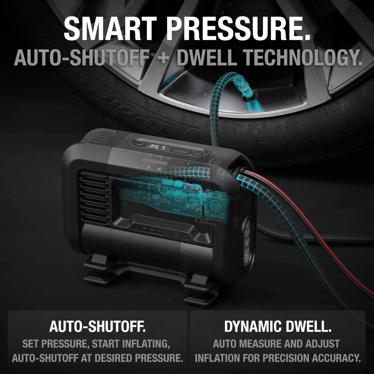NOCO 15A 12V Portable Tire Inflator, 80 PSI - AIR15