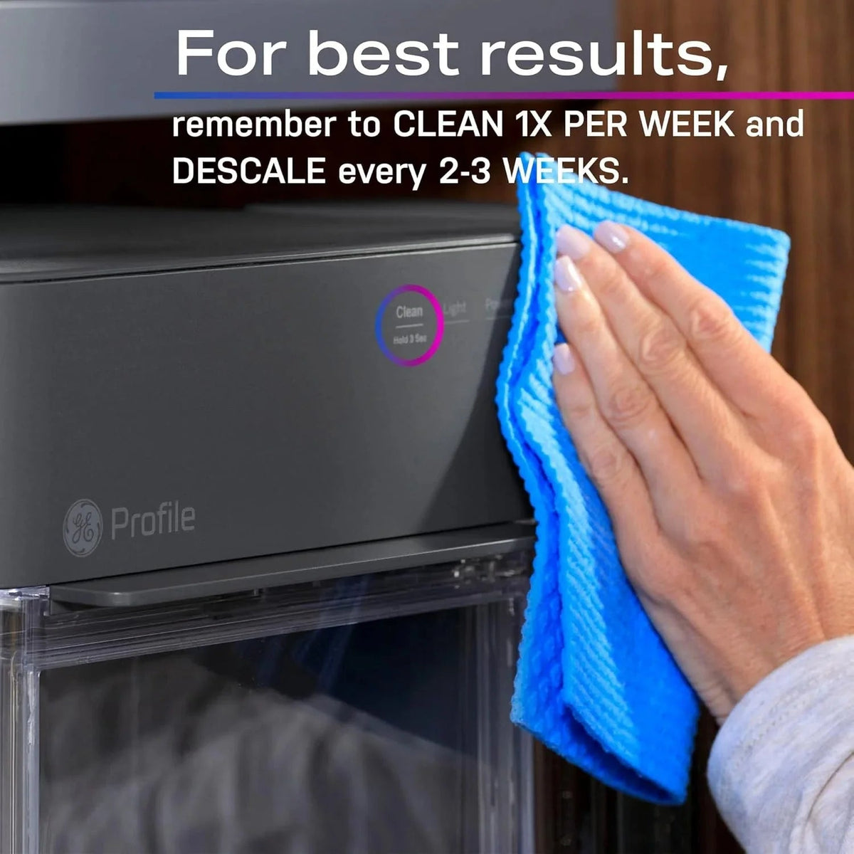 GE Profile Opal 2.0 Countertop Nugget Ice Maker With 0.75 Gallon Tank, 38 lbs/24 Hours, Stainless Steel
