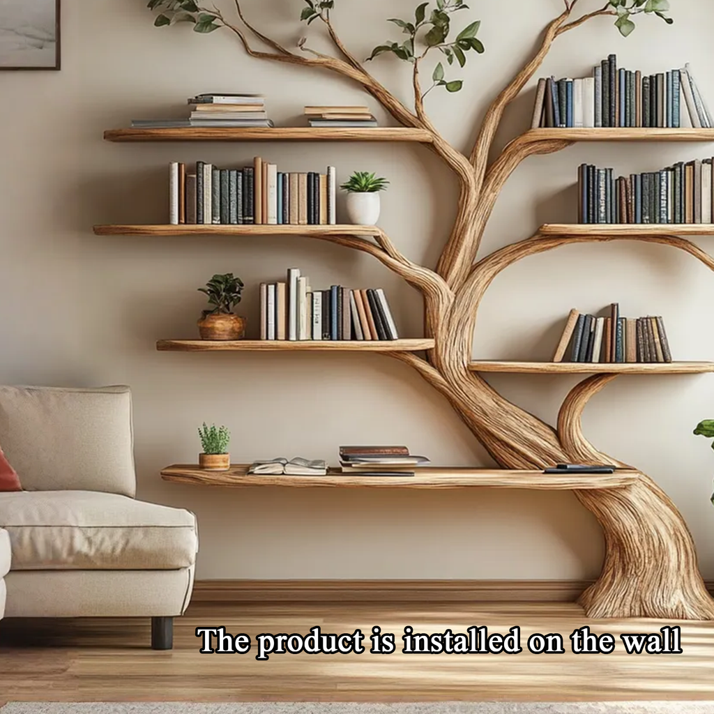 Driftwood Branch Shelf, Wall Mounted Floating Tree Bookshelf