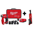MILWAUKEE M12 12V Lithium-Ion Brushless 4-in-1 Installation Drill Driver Kit With 3/8 in Ratchet - 2505-20, 2457-20