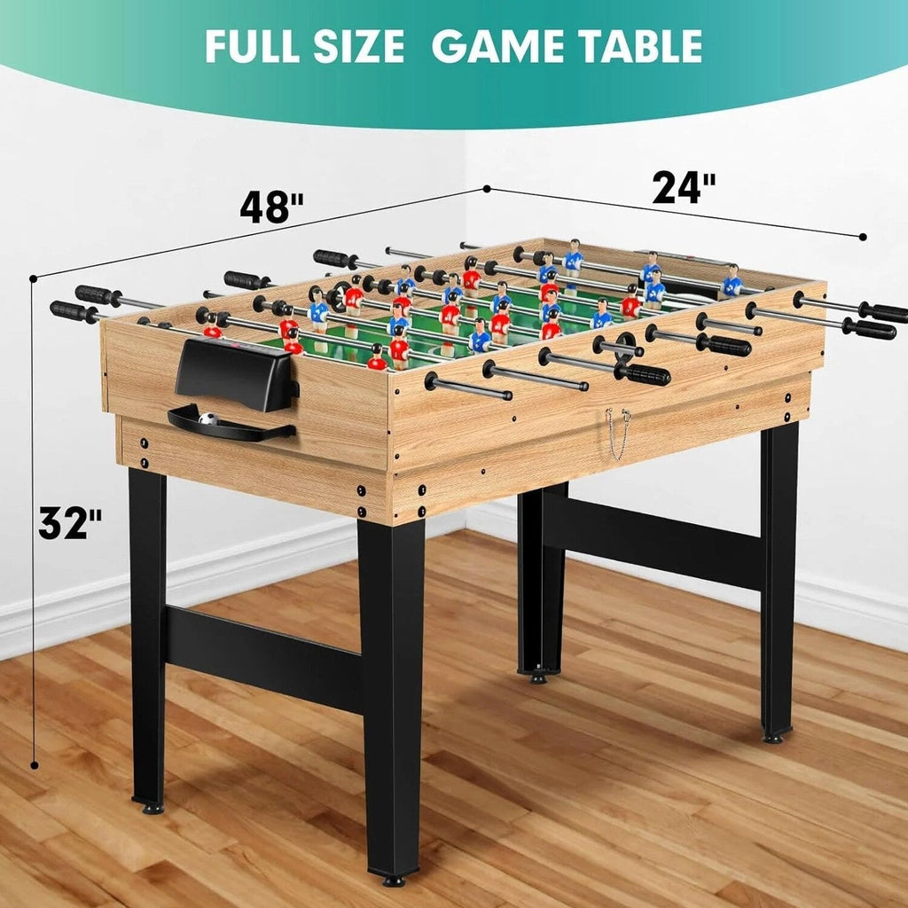Rioloiuy 12-in-1 Combo Game Table, 48 x 24 x 26.5 inch, Wood-1
