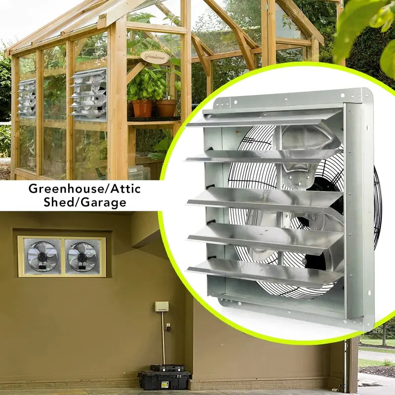 KEN BROWN 20 Inch Corrosion-Resistant Shutter Exhaust Fan With Automatic Aluminum Shutters