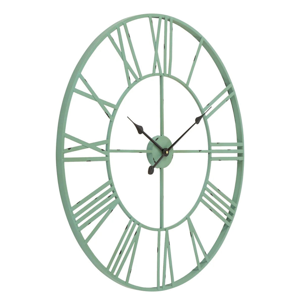 Round Metal Open-Frame Wall Clock