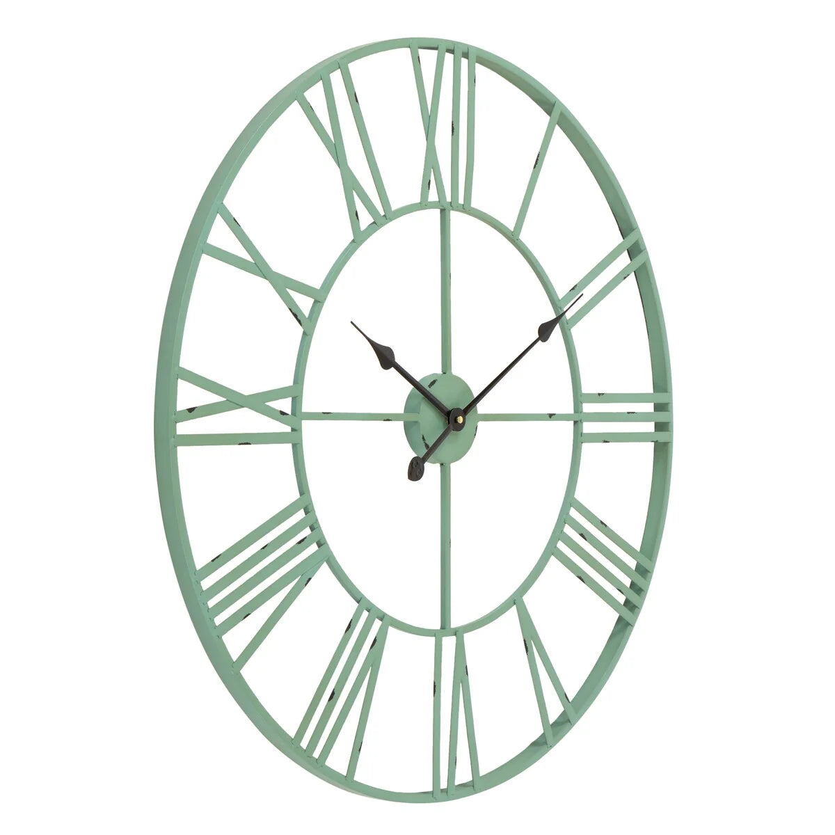 Round Metal Open-Frame Wall Clock