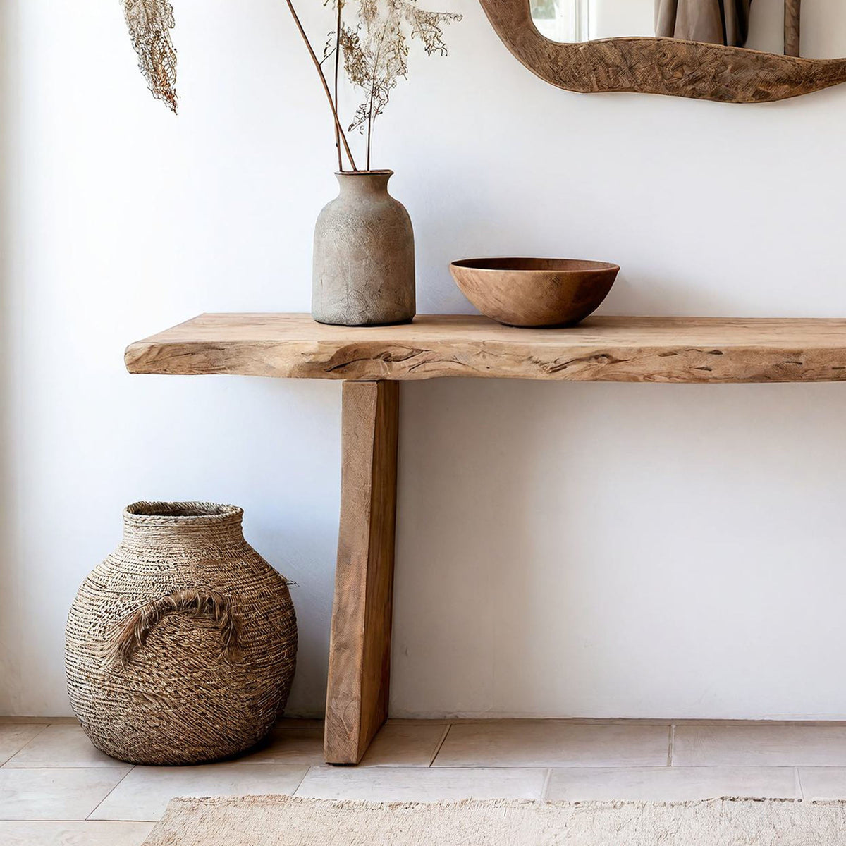 Entryway Table, Rustic Wood Console Table for Hallway or Foyer