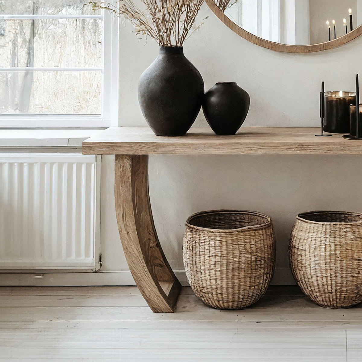 Solid Wood Console Table, Modern Entryway and Hallway Accent Table