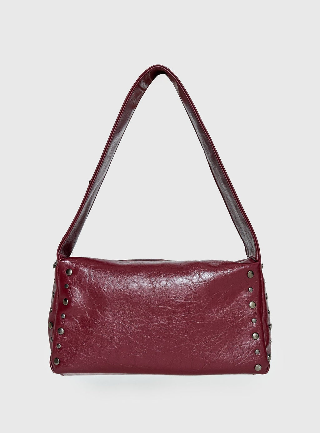 Stud Detail Shoulder Bag Burgundy
