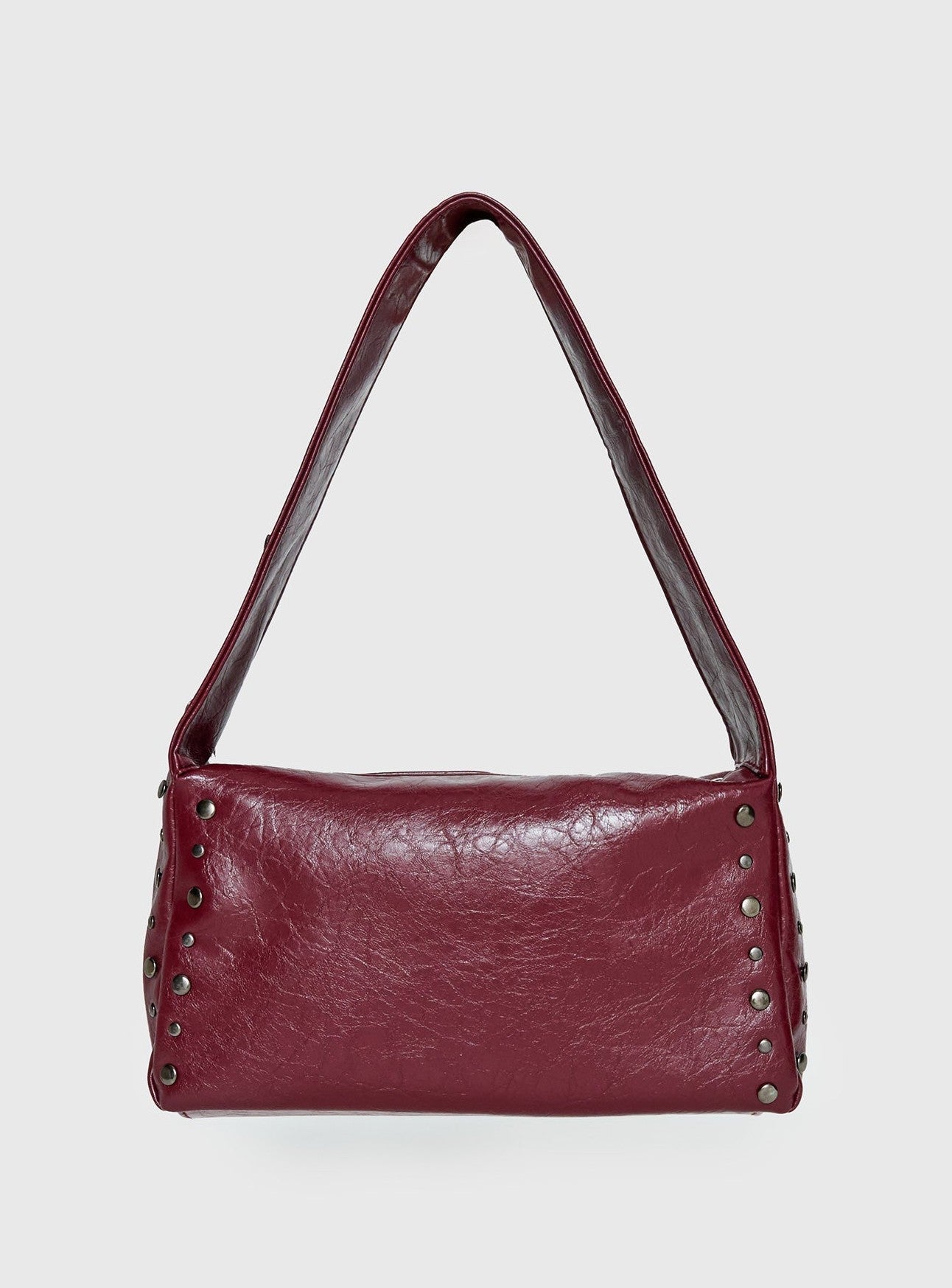 Stud Detail Shoulder Bag Burgundy