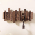 Piano Coat Hooks, Walnut or Oak Wall Rack for Coats & Keys