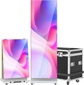YCKJNB 80 inch P1.86 Flexible Spliceable LED Poster Display, Silver, 1-Pack Flight Case - P1.86