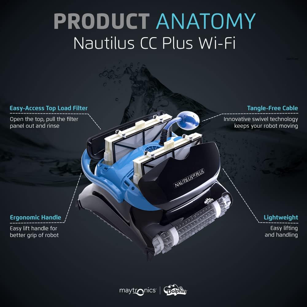 Dolphin Nautilus CC Plus Wi-Fi Robotic Pool Vacuum Cleaner For In-Ground Pools Up To 50 FT - Nautilus CC Plus Wi-Fi