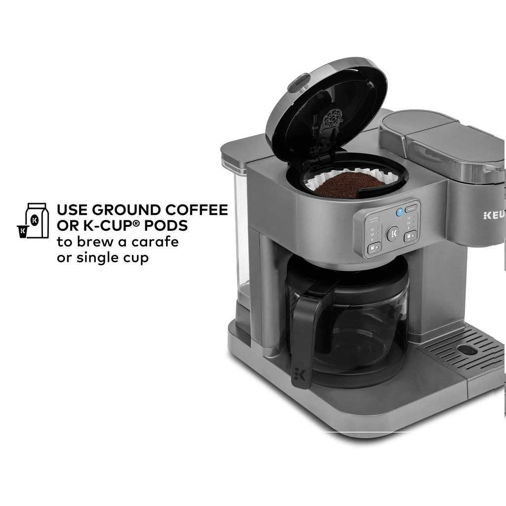 Keurig K-Duo Essentials Hot & Iced K-Cup Pod Coffee Maker & Carafe, 72 oz, Moonlight Grey