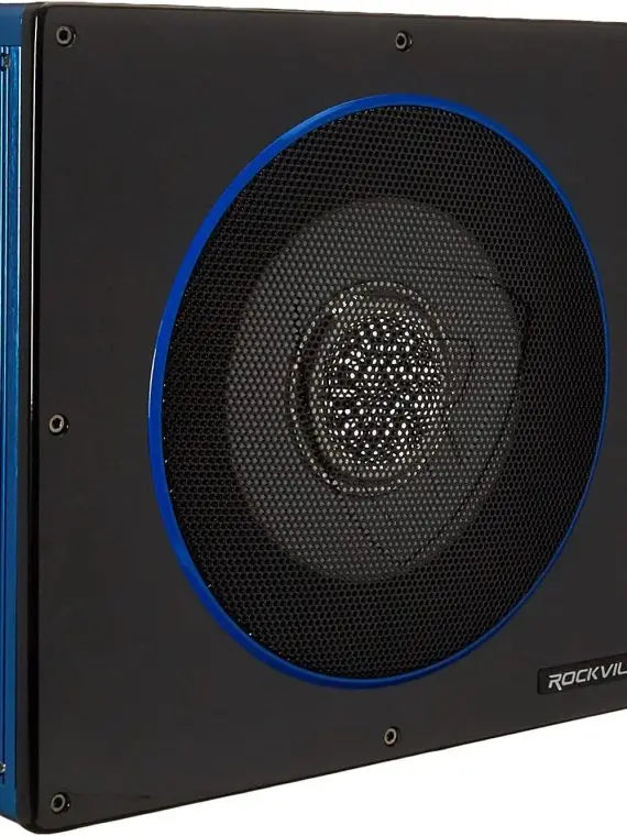 Rockville Slim Low Profile Powered Car Subwoofer 10 in 800 Watt Black - RW10CA