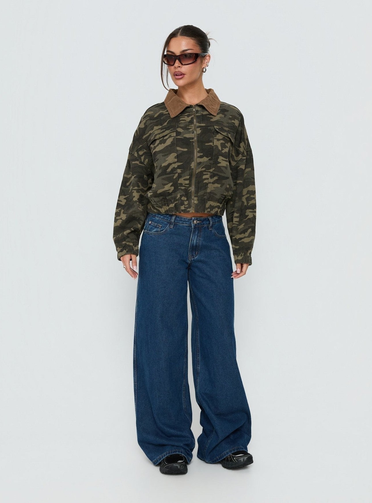 Oversized Bomber Jacket Camo