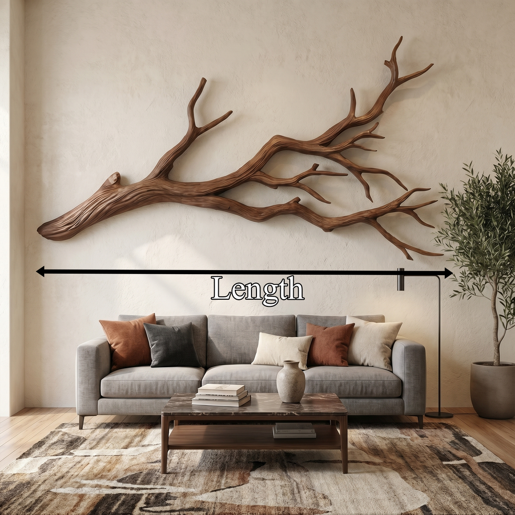 Flowing Wood Branch Wall Sculpture, Contemporary Tree Root Wall Art