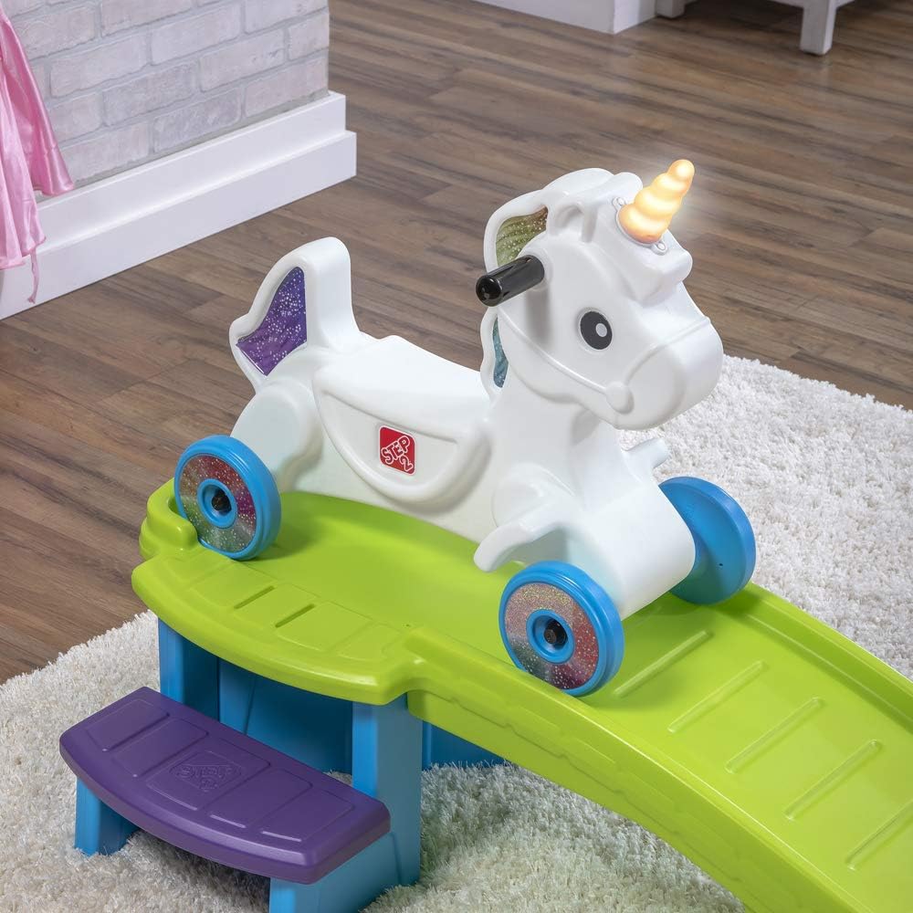 Step2 Unicorn Up & Down Roller Coaster Ride-On Toy, Multicolor, Ages 2-5 Years, 50 lb. Max Weight - 493799