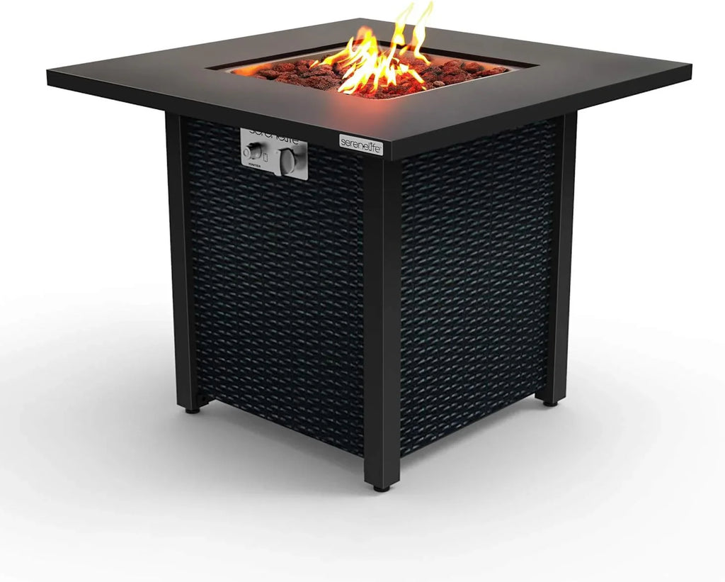 Propane Fire Pit Table, 40,000 Watt, 30 in x 30 in x 11 in, Gray