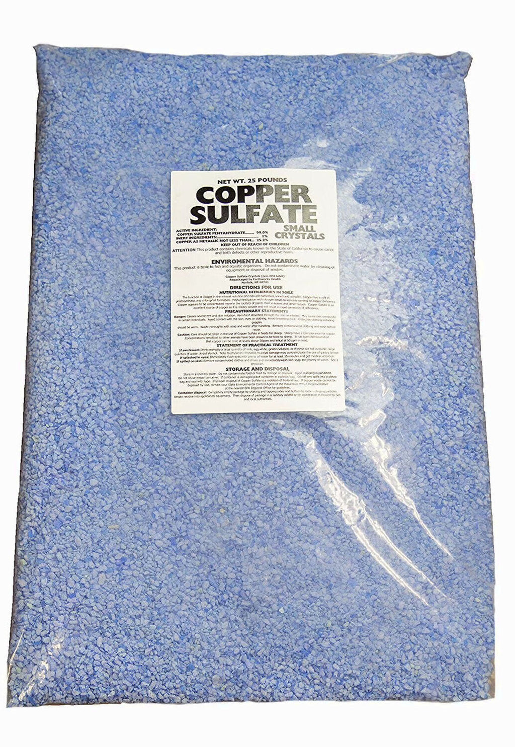 Earthworks Health Copper Sulfate Fine Crystals 25 lb Bag