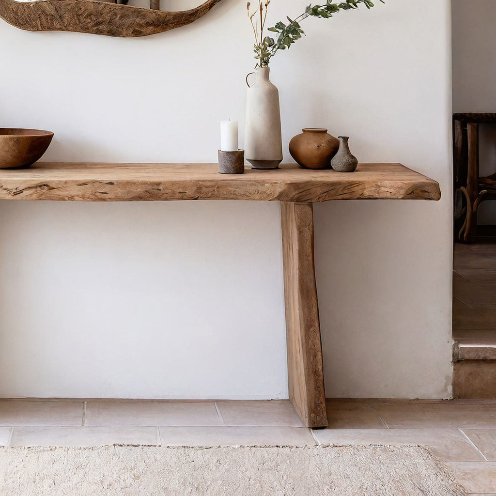 Entryway Table, Rustic Wood Console Table for Hallway or Foyer