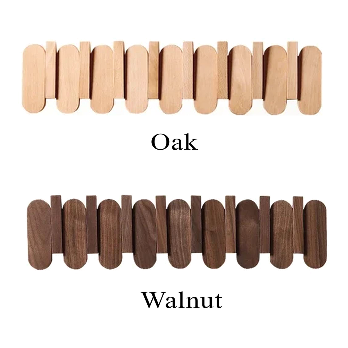 Piano Coat Rack, Wall Mounted Solid Wood Hooks for Entryways