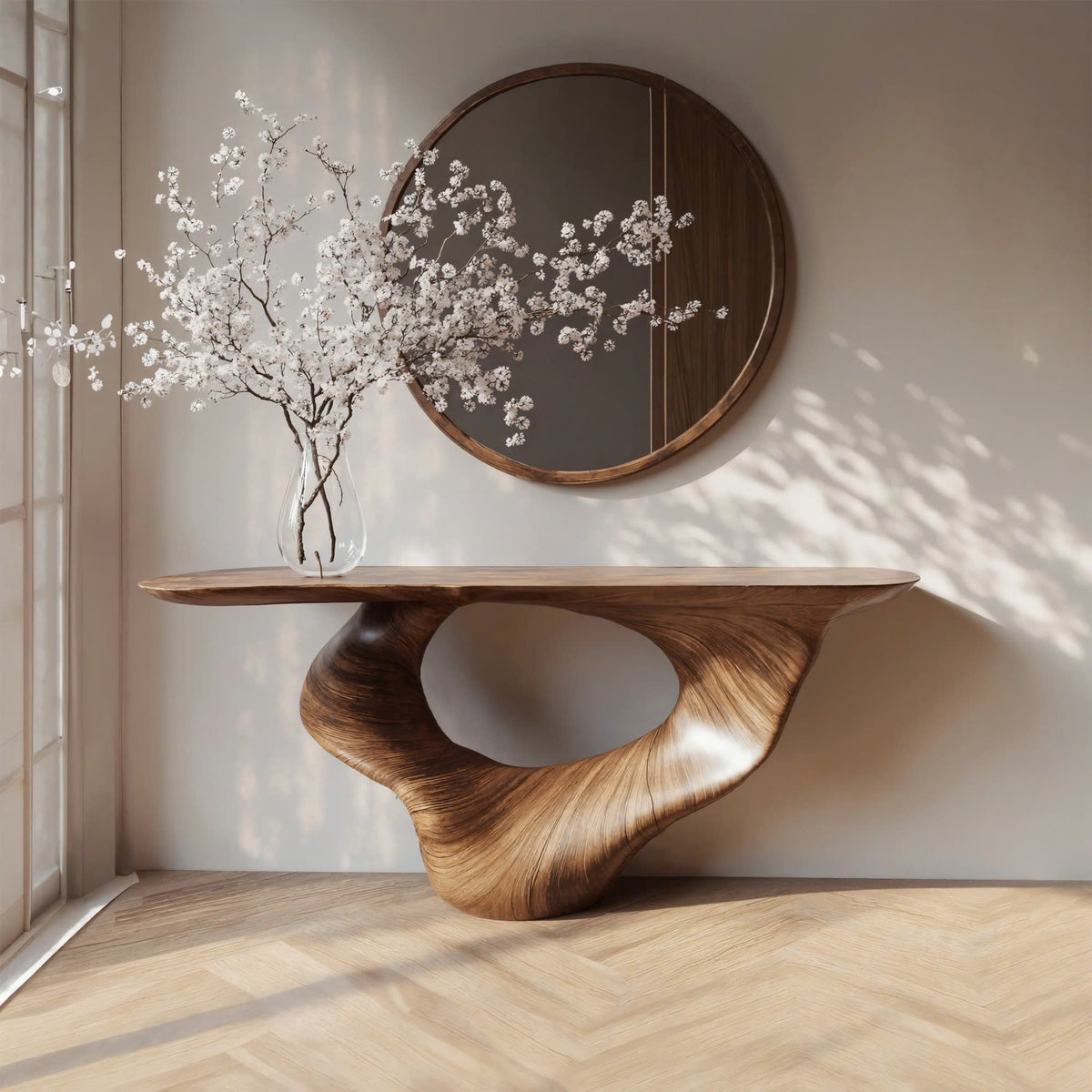 Narrow Console Table, Handmade Solid Wood Statement Piece for Entryway