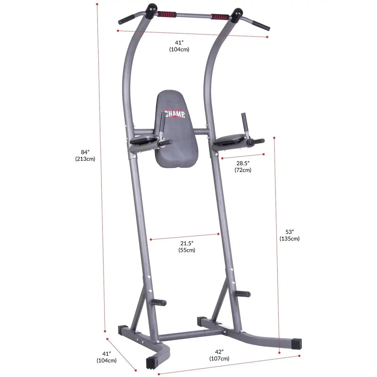 Body Champ Multi-Functional Power Tower, Gray - PT620