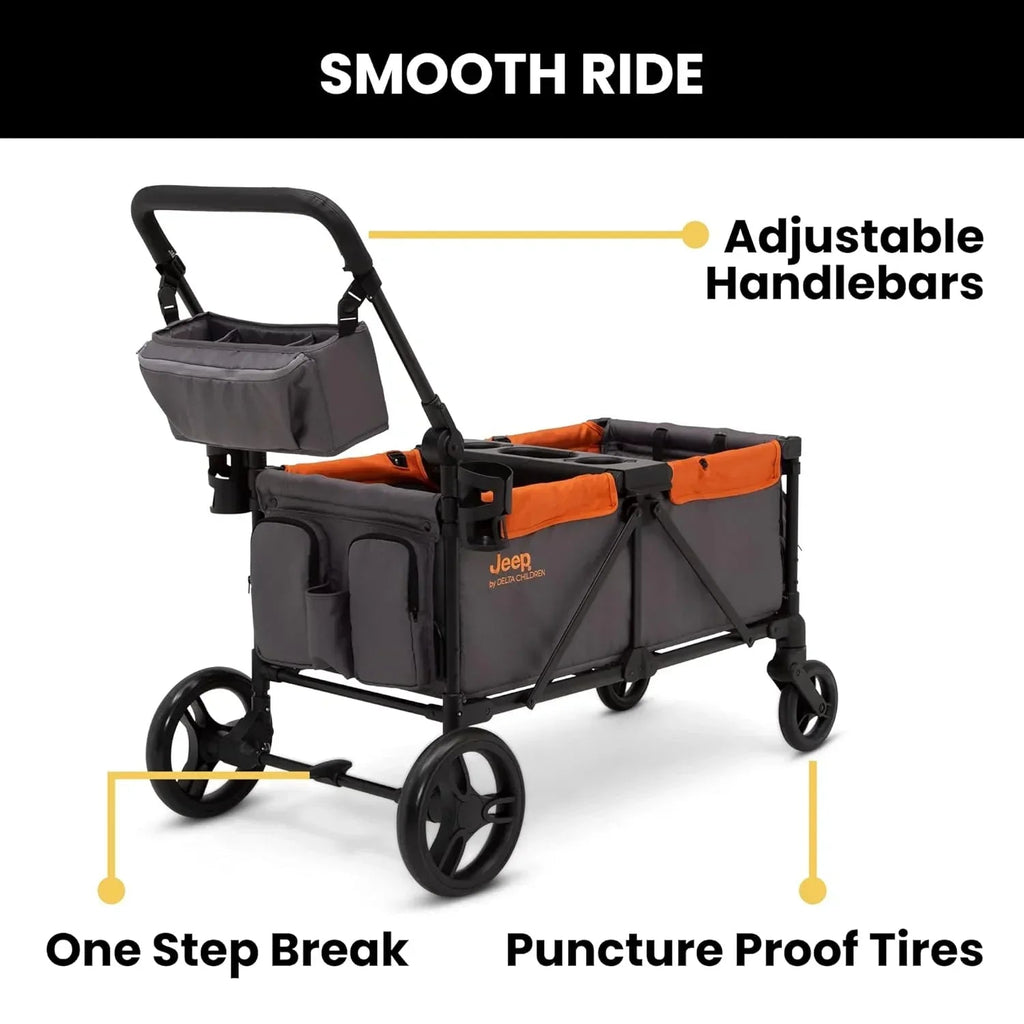 Jeep Sport All-Terrain Stroller Wagon With Canopy And Parent Organizer