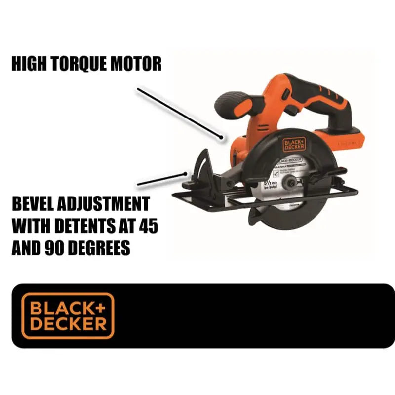 BLACK+DECKER 20V MAX Lithium-Ion Cordless 5-1/2 in. Circular Saw Tool Only - BDCCS20B