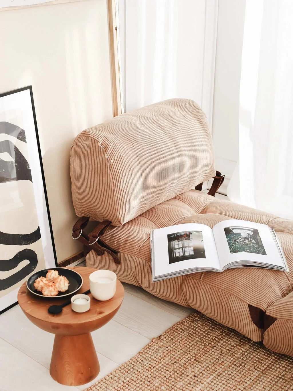 Atelier Del Sofa 1-Seat Sofa Bed, Camel, 80 cm x 70 cm x 60 cm - Fold Kadife