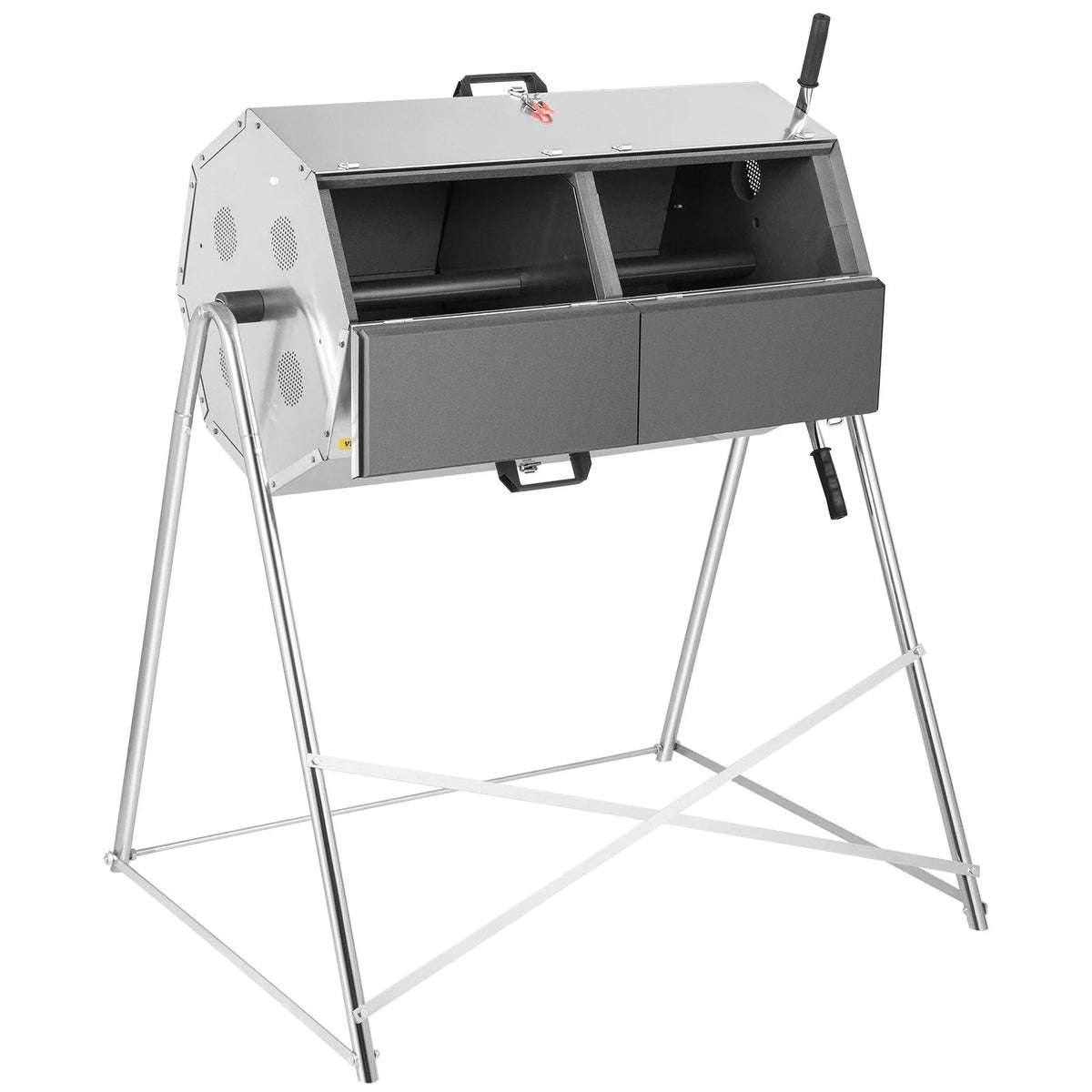 33 Gallon Steel Outdoor Dual-Chamber Compost Tumbler Bin