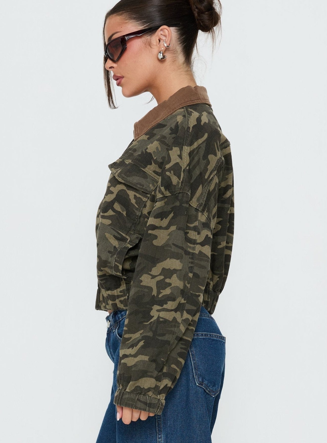 Oversized Bomber Jacket Camo