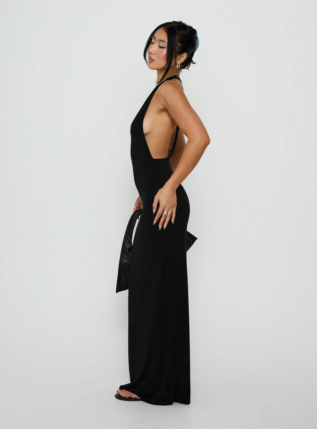 Studded Racerback Maxi Dress Black