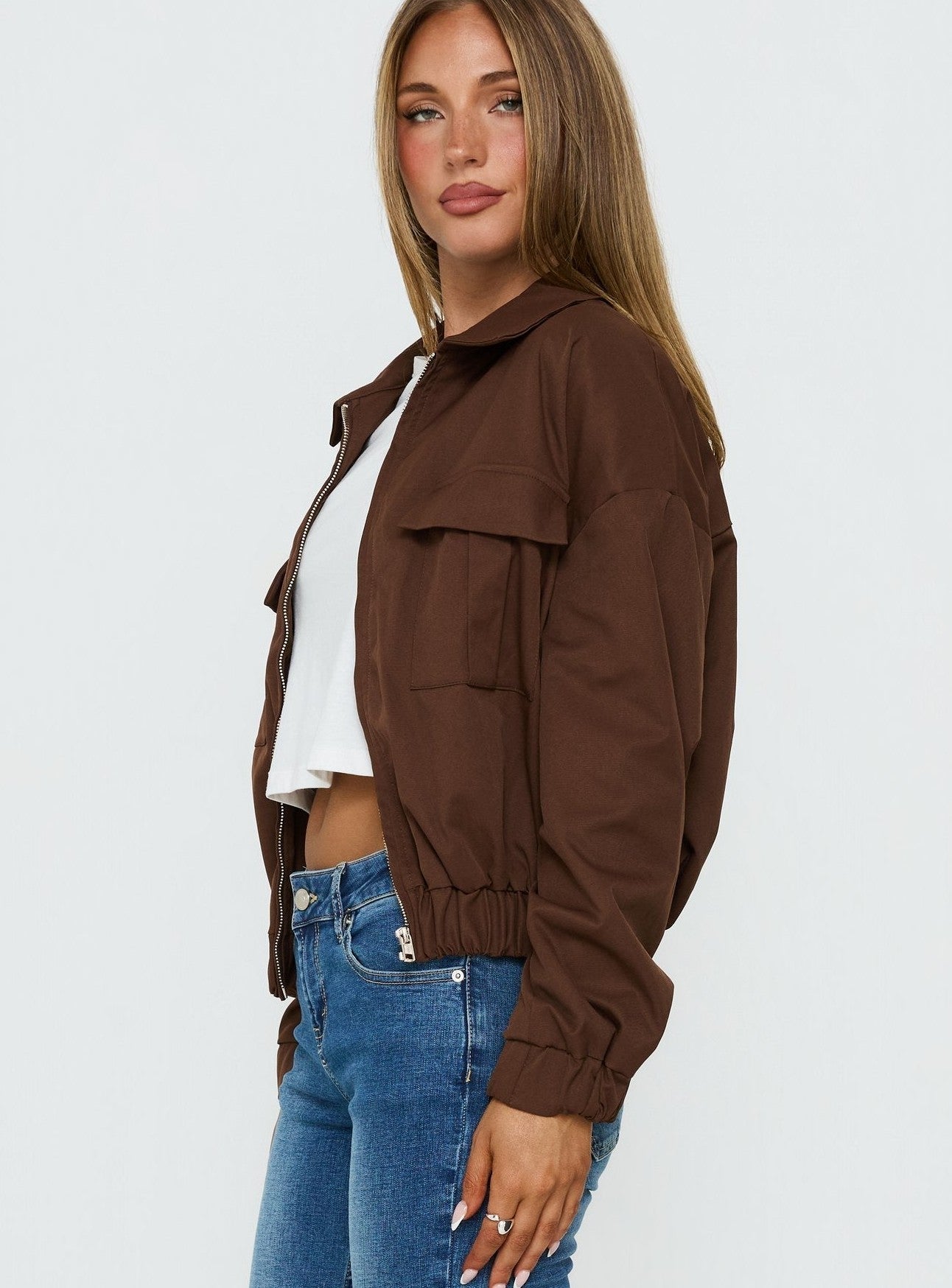 Right Time Bomber Jacket Chocolate