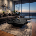 Organic Live Edge Coffee Table, Solid Wood Slab for Family Room