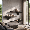 Mushroom Wall Shelf, Rustic Live Edge Tamarind Wood Shelf for Entryway