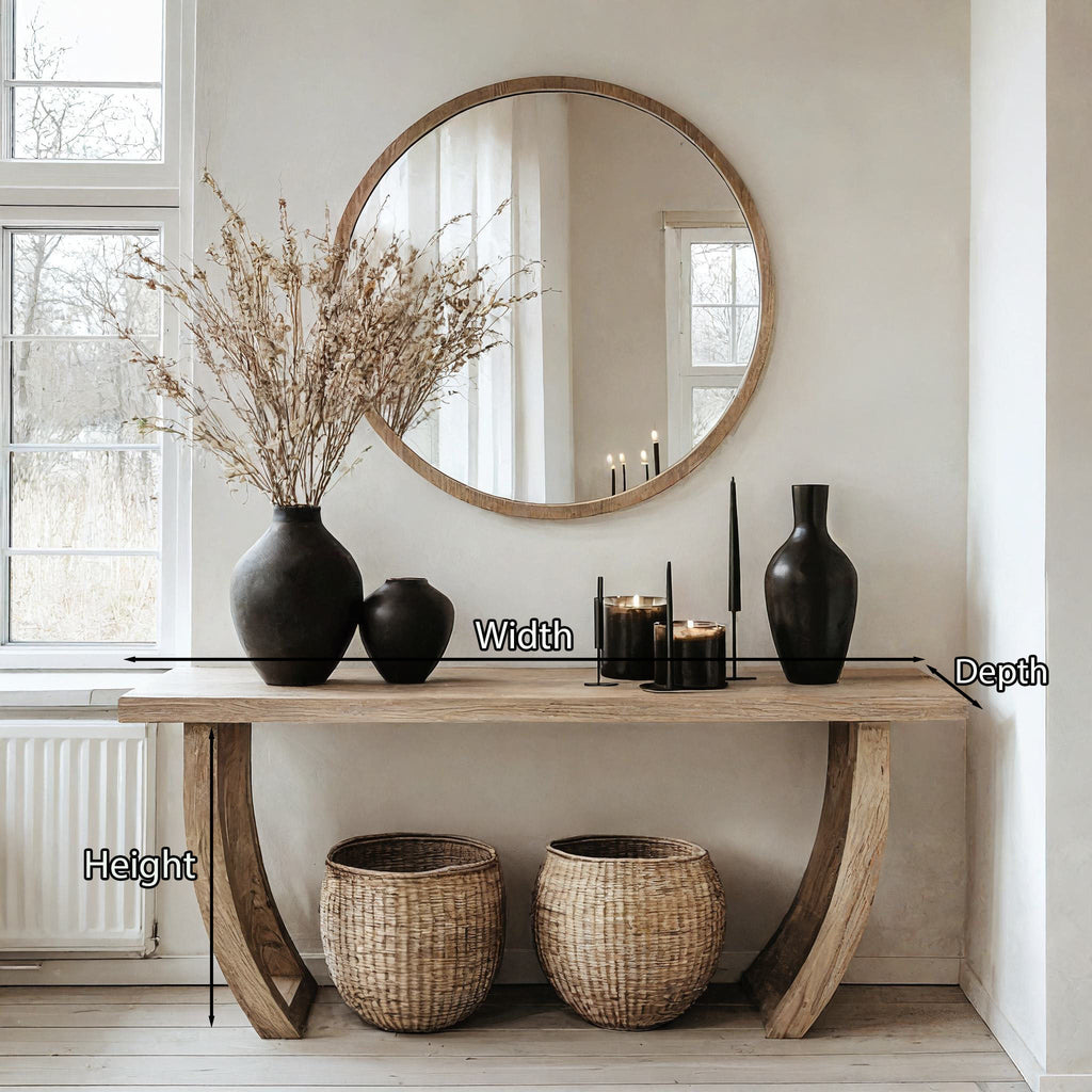 Solid Wood Console Table, Modern Entryway and Hallway Accent Table