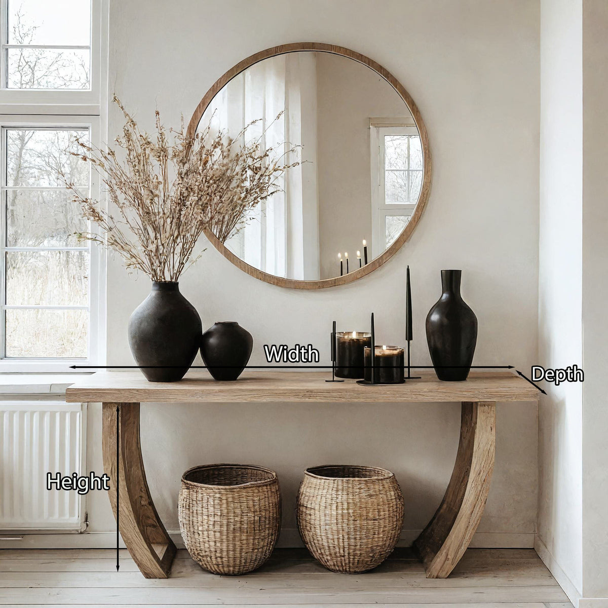 Solid Wood Console Table, Modern Entryway and Hallway Accent Table