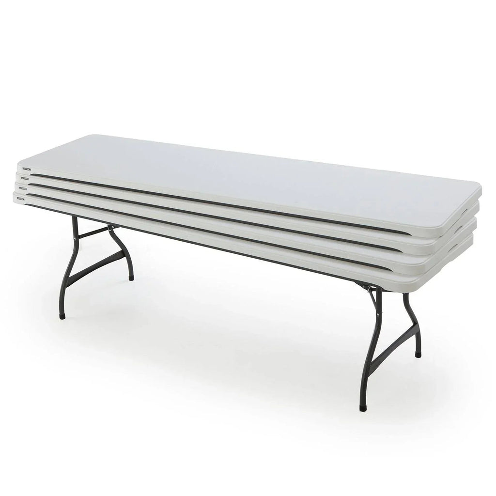 Lifetime Commercial Stacking Folding Tables, White, 4-Pack, 8 ft x 30 in - 80344