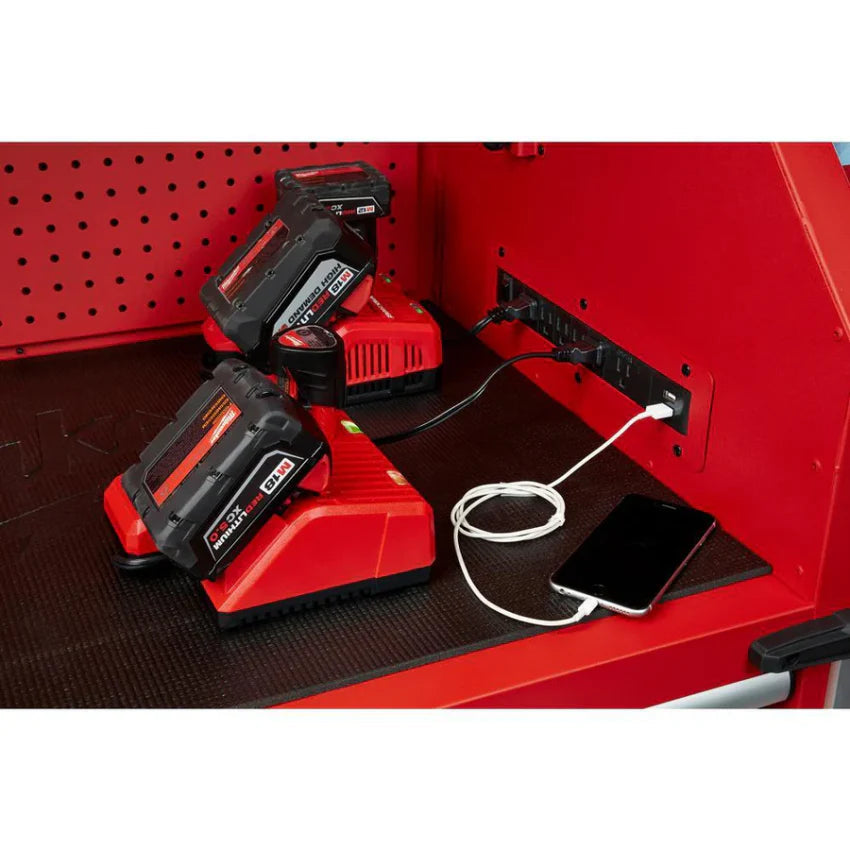 Milwaukee High Capacity 56 in 18-Drawer Steel Tool Chest And Cabinet Combo - Red And Black