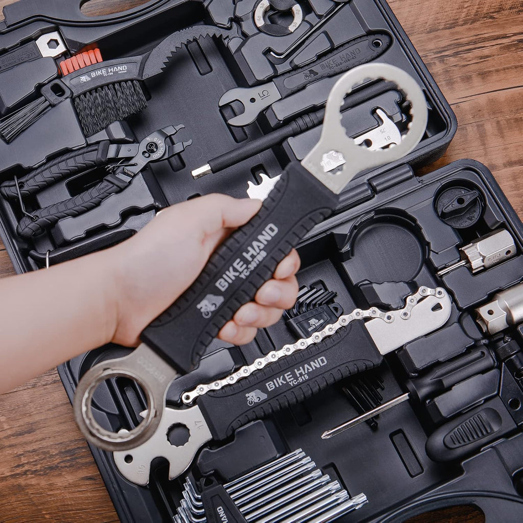 34-Piece Carbon Steel Bike Repair Tool Kit With Tool Box - YC-758