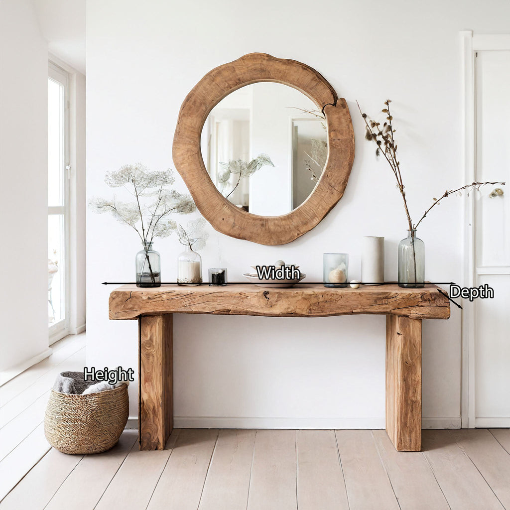 Entryway Console Table, Rustic Solid Wood Hallway Table